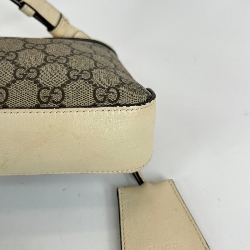 古馳/Gucci  Padlock系列肩背包 白色皮革滾邊搭配金色五金配件 時尚百搭-11