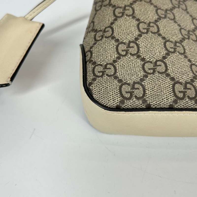 古馳/Gucci  Padlock系列肩背包 白色皮革滾邊搭配金色五金配件 時尚百搭-12
