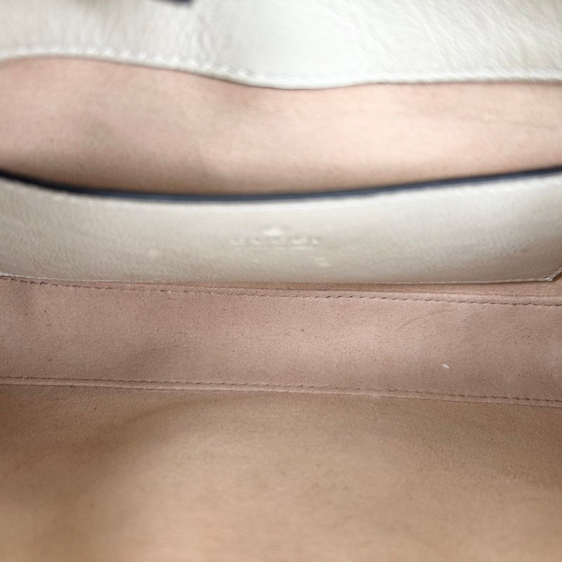 古馳/Gucci  Padlock系列肩背包 白色皮革滾邊搭配金色五金配件 時尚百搭-14