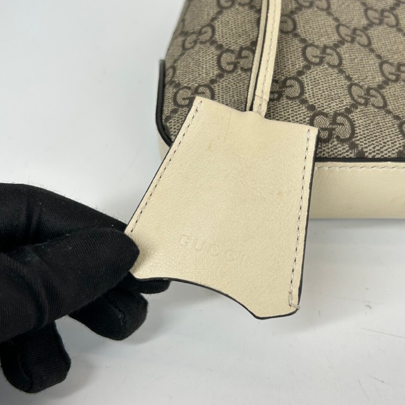 古馳/Gucci  Padlock系列肩背包 白色皮革滾邊搭配金色五金配件 時尚百搭-17