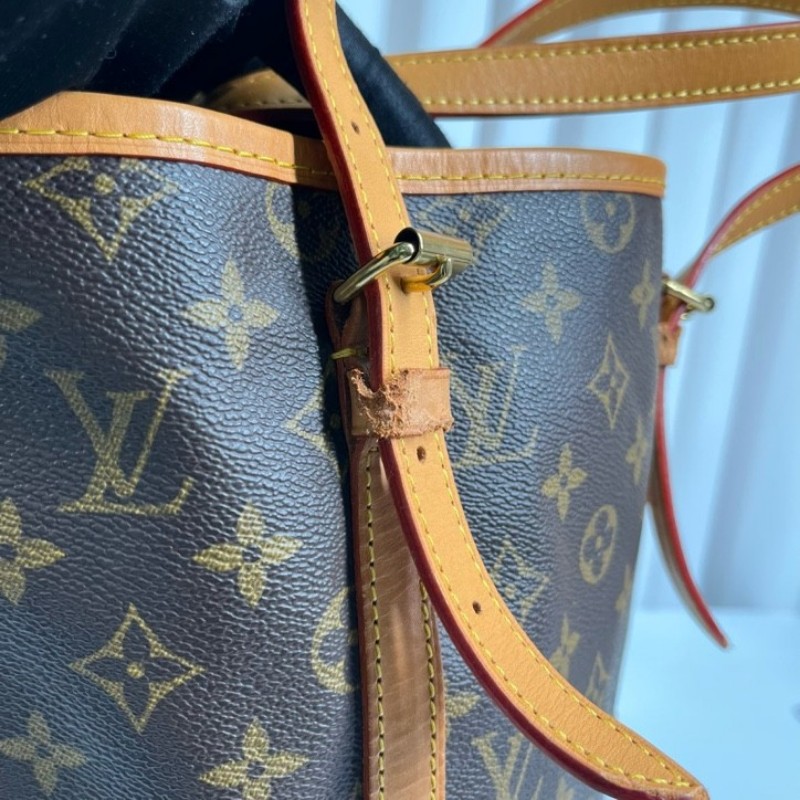 LV路易威登 中古老花水桶包 經典Monogram配色 容量實用 日常通勤出門都很合適-18