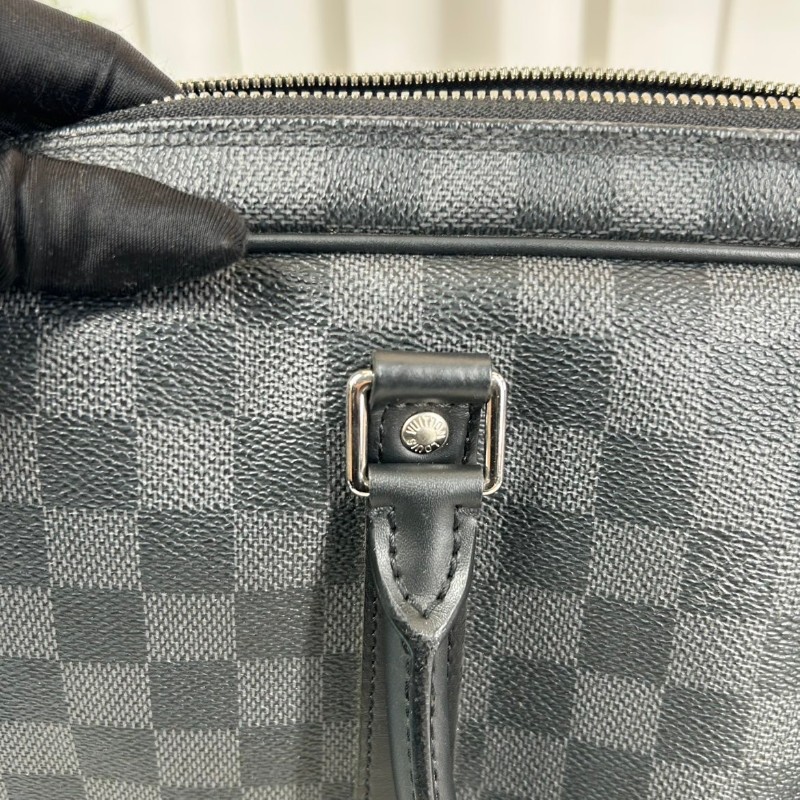 LV路易威登  黑灰棋盤格手提公文包 時尚型男必備  大容量 內有隔層 可以放電腦-12