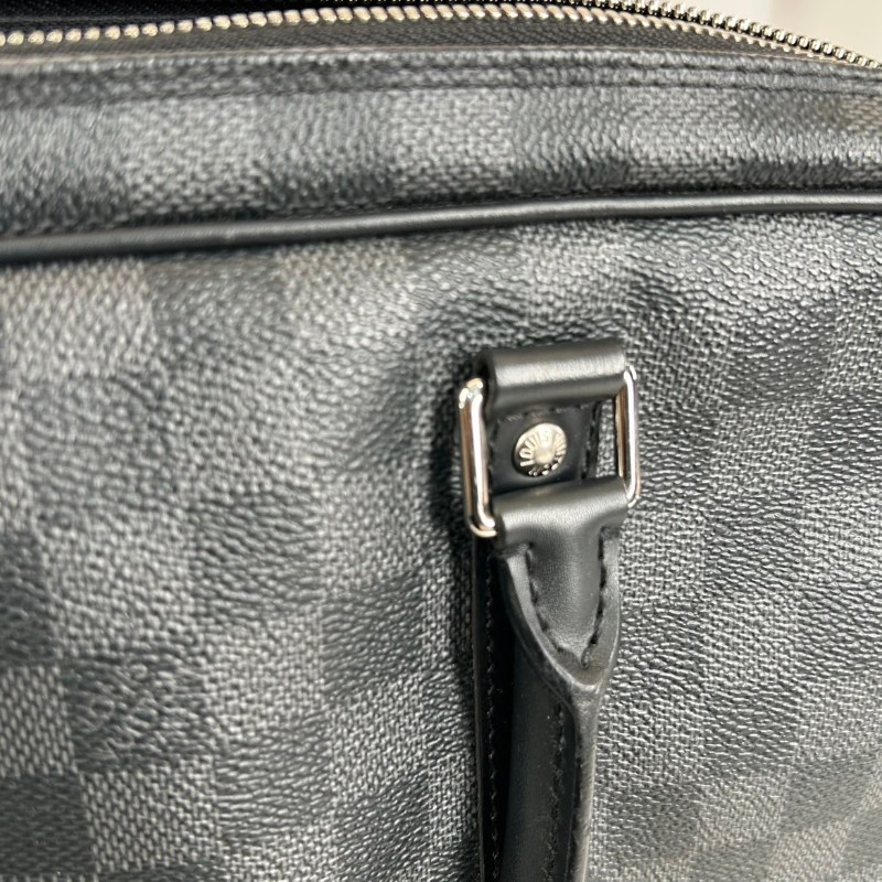 LV路易威登  黑灰棋盤格手提公文包 時尚型男必備  大容量 內有隔層 可以放電腦-20