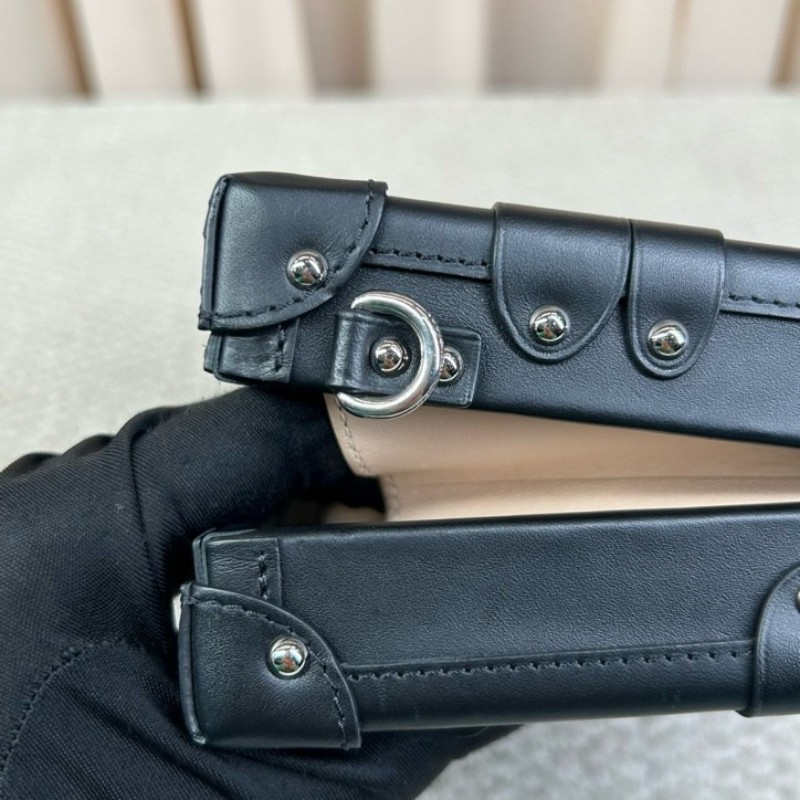 LV路易威登蟒蛇拼皮硬盒子包 黑色邊框 銀色五金 包型板正 有肩帶 可單肩可斜挎 容量實用-14