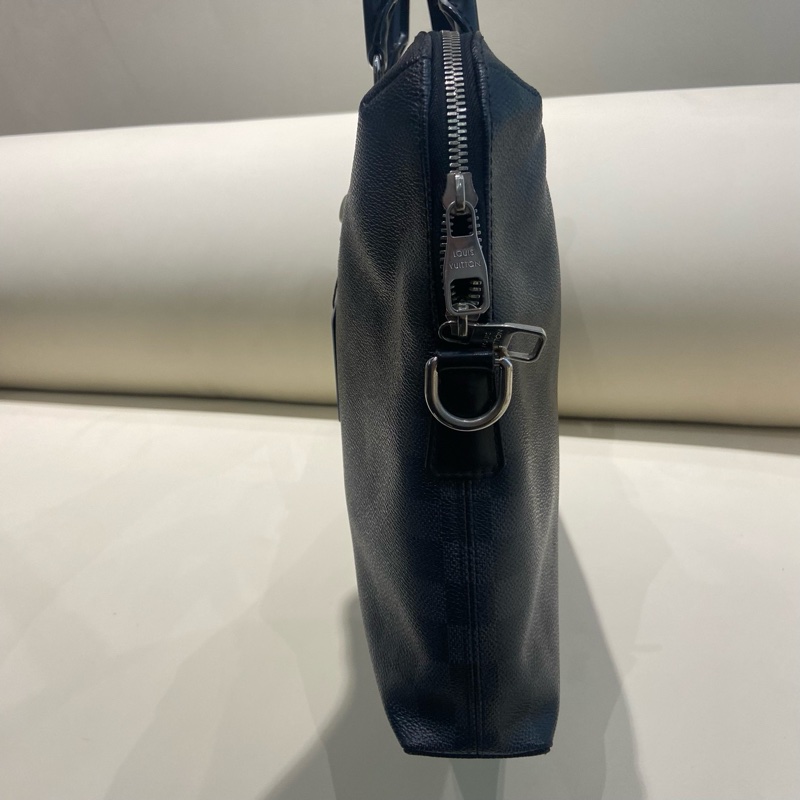 LouisVuitton 路易威登 灰棋盤格公文包,缺肩帶 🈚附件-1