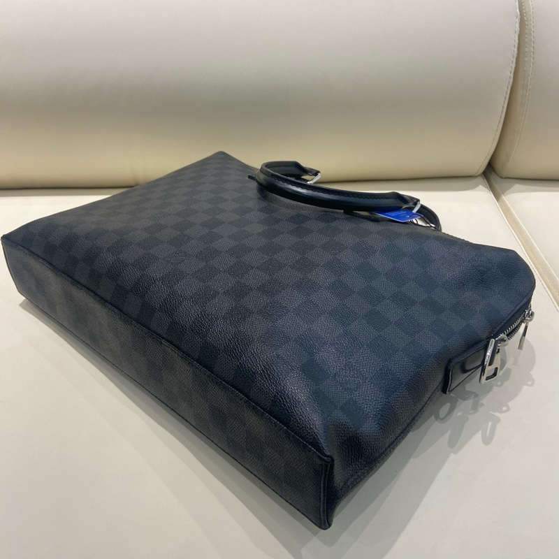 LouisVuitton 路易威登 灰棋盤格公文包,缺肩帶 🈚附件-5