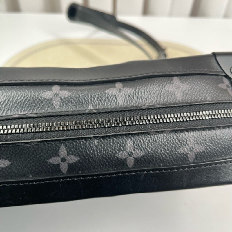 LV路易威登 芯片款 Soft Trunk黑盒子 經典老花 黑色塗層帆布拼牛皮 黑色鏈條肩帶 可單肩可斜挎 容量大 包型立挺-17