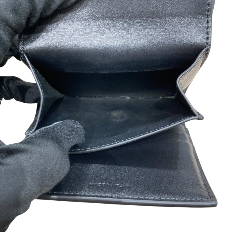 CELINE 賽琳 TRIOMPHE 皮革 三折短夾 黑色銀釦-5