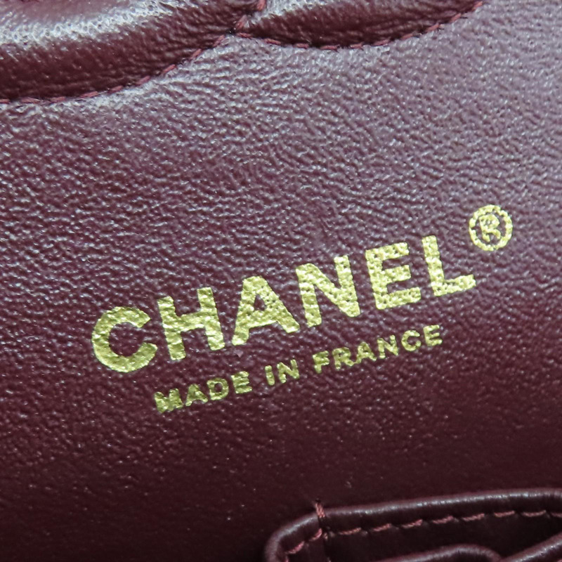 黑色 菱格紋 荔枝牛皮 鍊帶肩背包 金釦【CHANEL 香奈兒】 A01112-8