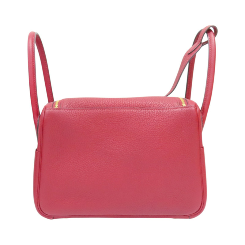 石榴紅 TC皮革 Lindy 26 肩背包 A刻 金扣【HERMES 愛馬仕】 H073428CC-1