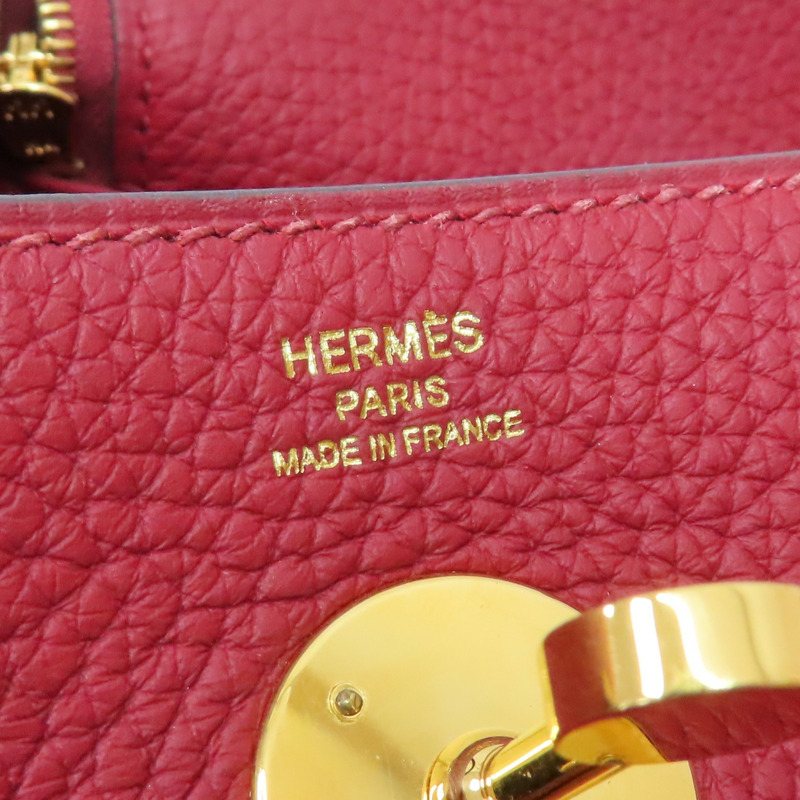 石榴紅 TC皮革 Lindy 26 肩背包 A刻 金扣【HERMES 愛馬仕】 H073428CC-6
