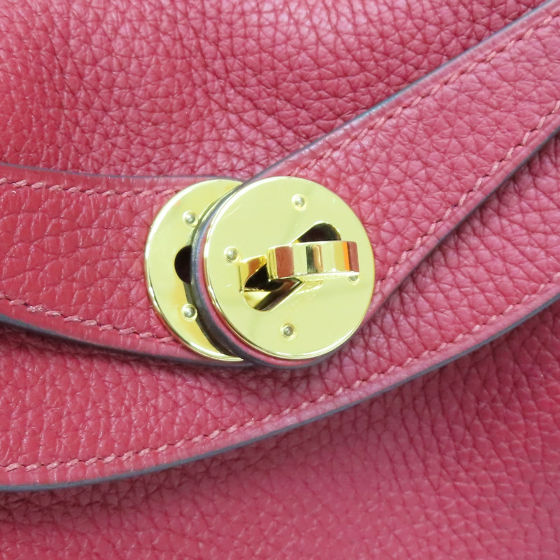 石榴紅 TC皮革 Lindy 26 肩背包 A刻 金扣【HERMES 愛馬仕】 H073428CC-8