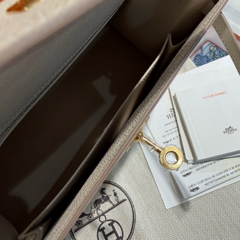 全❤️全套HERMES愛馬仕 Kelly25 奶昔白金扣,epsom皮奶昔白氣質女神專屬 天花板級別-7