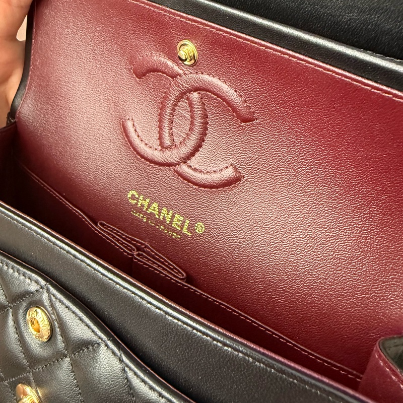 Chanel CF23 小牛皮 淡金釦 全新 購證正本 晶片-2
