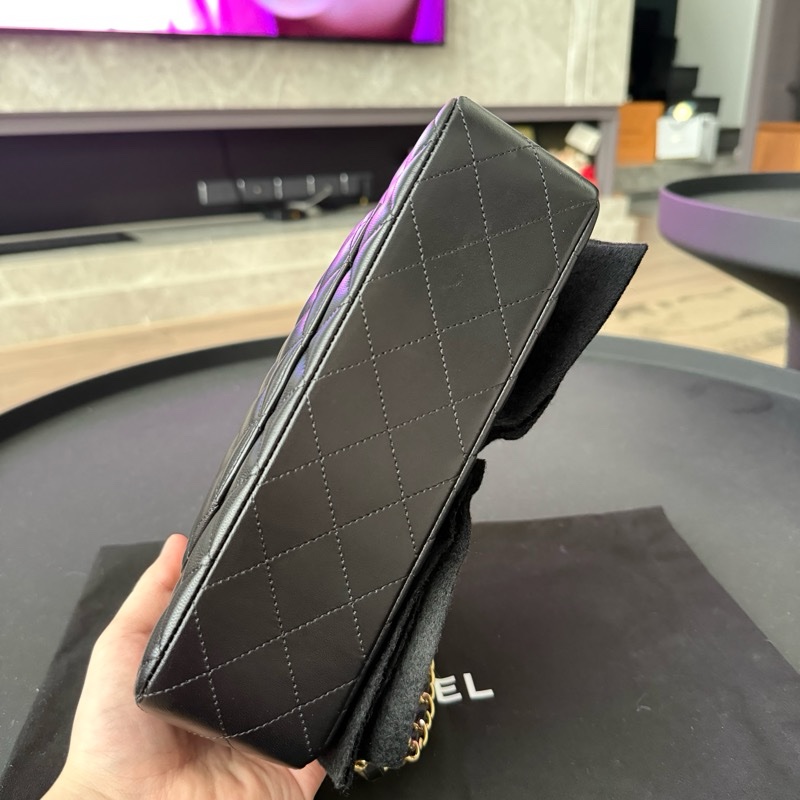 Chanel CF23 小牛皮 淡金釦 全新 購證正本 晶片-10