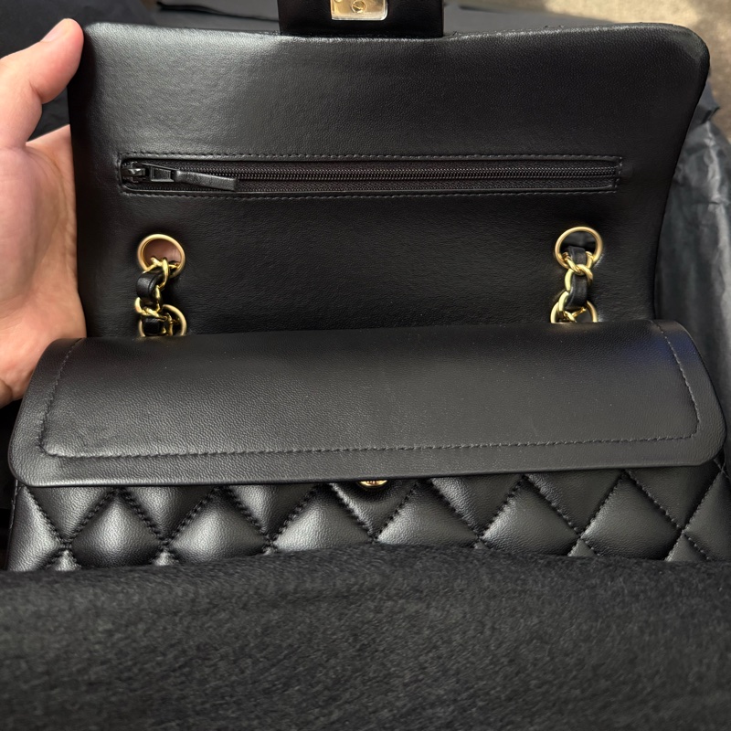 Chanel CF23 小牛皮 淡金釦 全新 購證正本 晶片-12