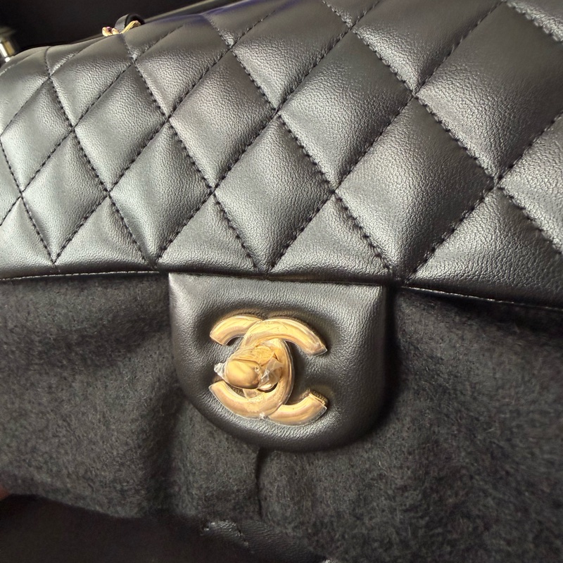 Chanel CF23 小牛皮 淡金釦 全新 購證正本 晶片-15