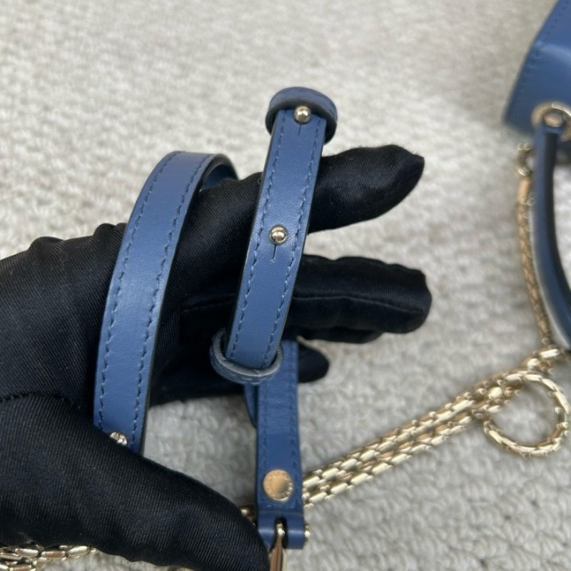 寶格麗Bvlgari藍色蛇頭風琴包 經典蛇頭 銀色五金 包型立體飽滿 可單肩可斜挎可手提 容量實用 日常通勤百搭氣質款-13