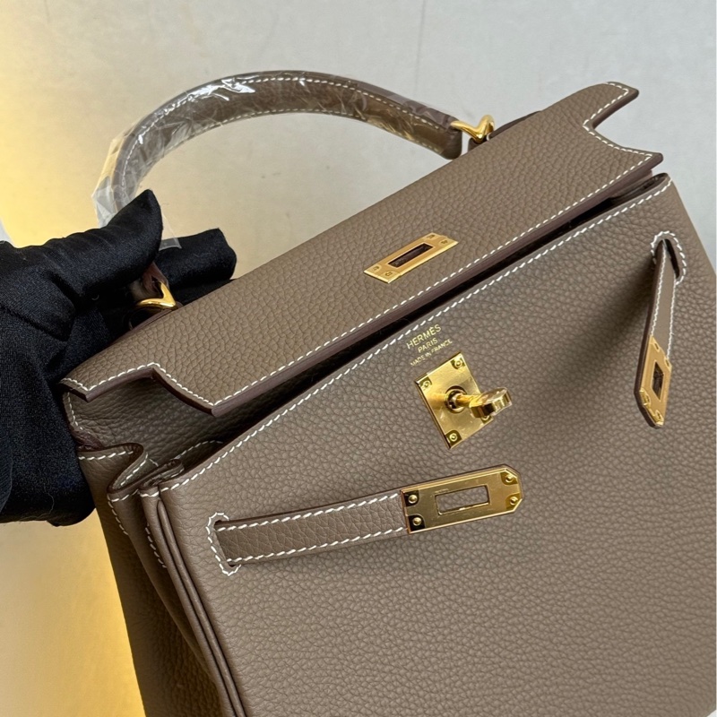 Hermes 爱马仕 kelly25 大象灰 金扣 togo皮-3
