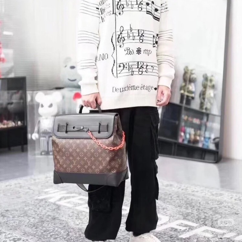 路易威登/Louis Vuitton   steamer 
lv 郵差包 男包 斜挎單肩 內裡容量大 短途出差皆可-6