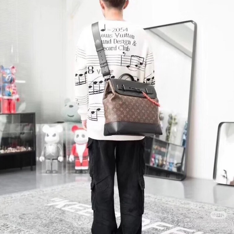 路易威登/Louis Vuitton   steamer 
lv 郵差包 男包 斜挎單肩 內裡容量大 短途出差皆可-7