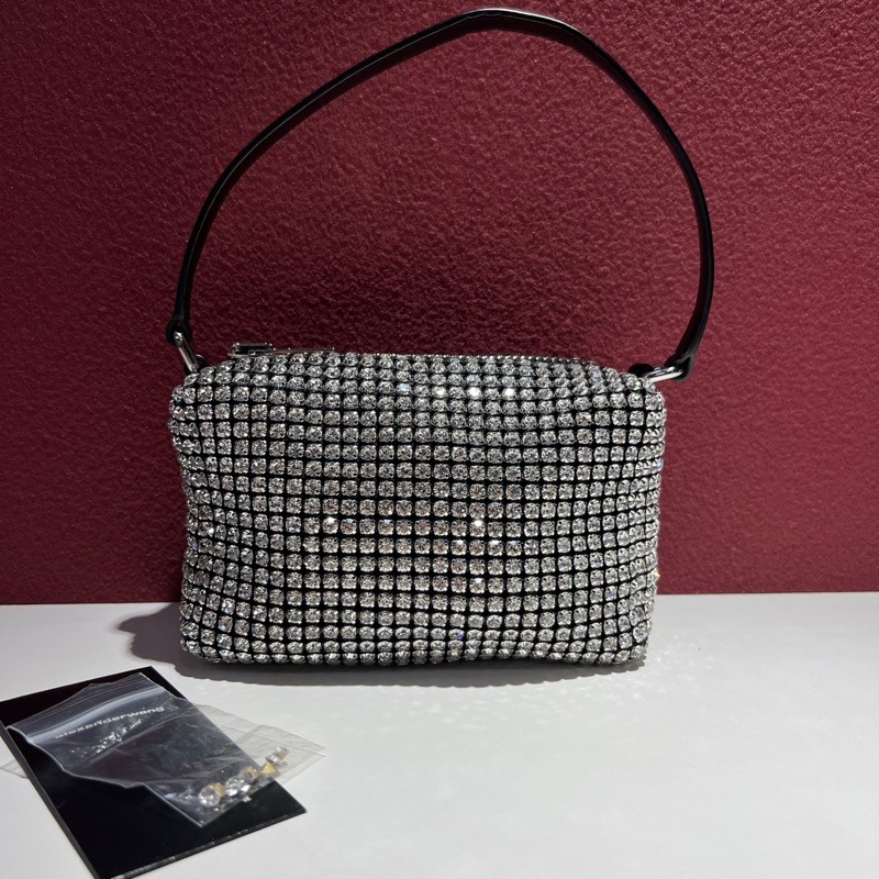 99新Alexander Wang 大王包 Heiress系列 水鑽拼黑色 腋下包 手提包 尺寸:15*6*9 cm 。-0