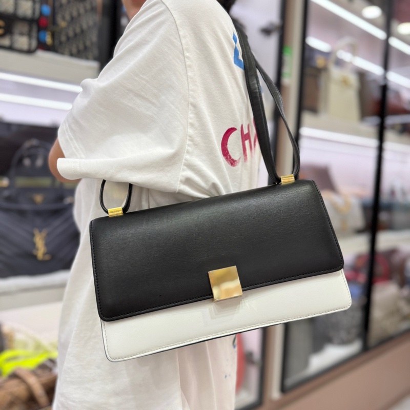 Celine 賽琳 box 橫版 黑白配色 稀少款 尺寸:26x7x14cm-7