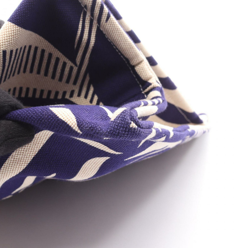 愛馬仕 HERMES 沙灘包 Tigre à Lananas 手提包 帆布 女士 米色/海軍藍-4