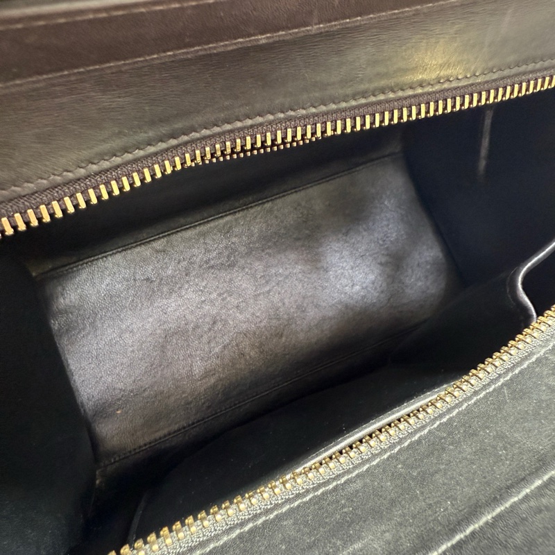 賽琳/Celine 牛皮 長 26 x 寬 13 x 高 27 cm 黑白笑臉包 100%小牛皮100%小羊皮襯里-6