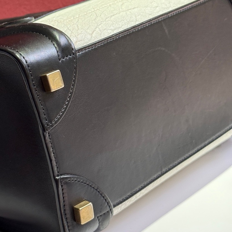 賽琳/Celine 牛皮 長 26 x 寬 13 x 高 27 cm 黑白笑臉包 100%小牛皮100%小羊皮襯里-9