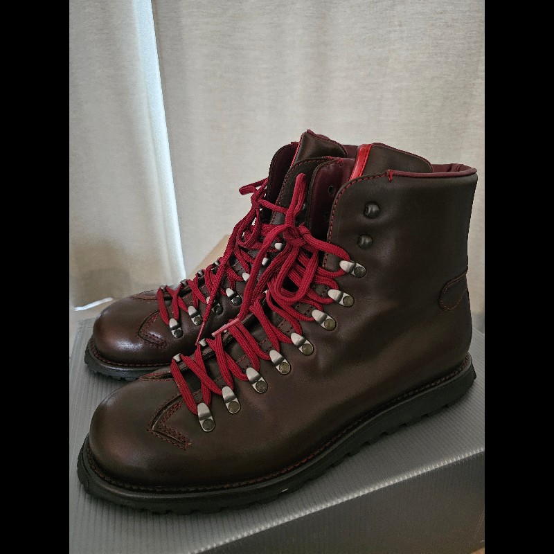Prada 男真皮高筒鞋 深棕色 US13 Made in Italy 附防塵袋-1