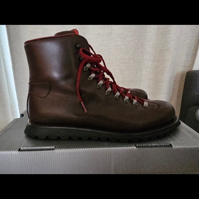 Prada 男真皮高筒鞋 深棕色 US13 Made in Italy 附防塵袋-3