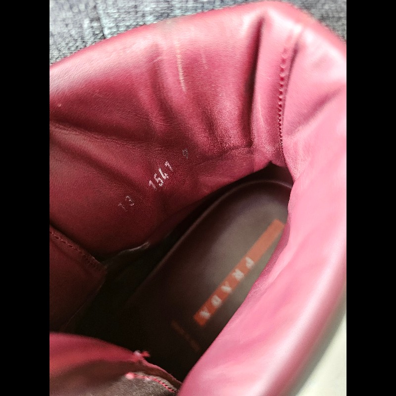 Prada 男真皮高筒鞋 深棕色 US13 Made in Italy 附防塵袋-10