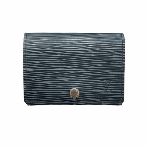LOUIS VUITTON 路易威登 M56169 ENVELOPPE CARTE DE VISITE 水波紋名片夾 EPI皮革 黑色 銀釦