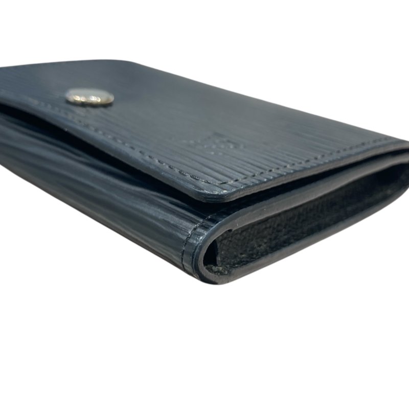 LOUIS VUITTON 路易威登 M56169 ENVELOPPE CARTE DE VISITE 水波紋名片夾 EPI皮革 黑色 銀釦-7