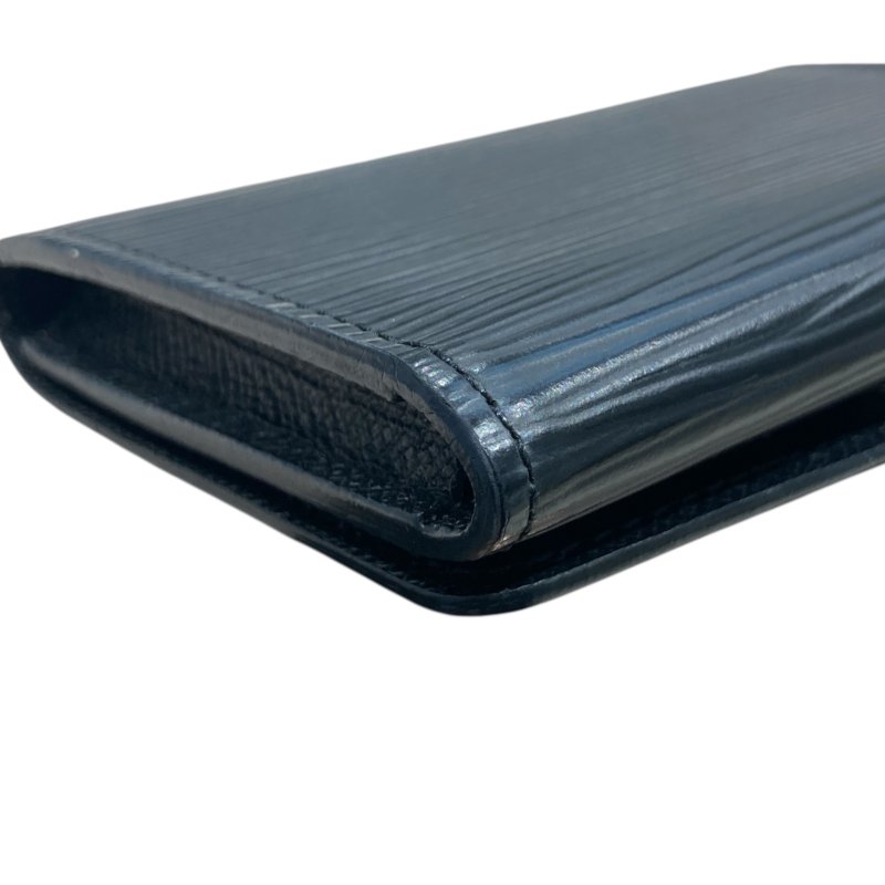 LOUIS VUITTON 路易威登 M56169 ENVELOPPE CARTE DE VISITE 水波紋名片夾 EPI皮革 黑色 銀釦-8