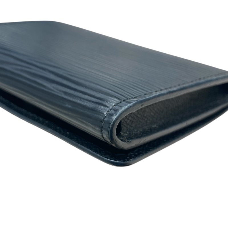 LOUIS VUITTON 路易威登 M56169 ENVELOPPE CARTE DE VISITE 水波紋名片夾 EPI皮革 黑色 銀釦-9