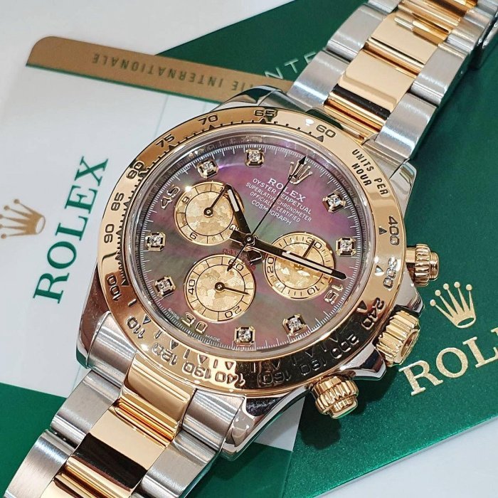 【大眾名錶】ROLEX 勞力士 116503 Daytona 半金款迪通拿 2019/11 黑貝八鑽 B1121-8
