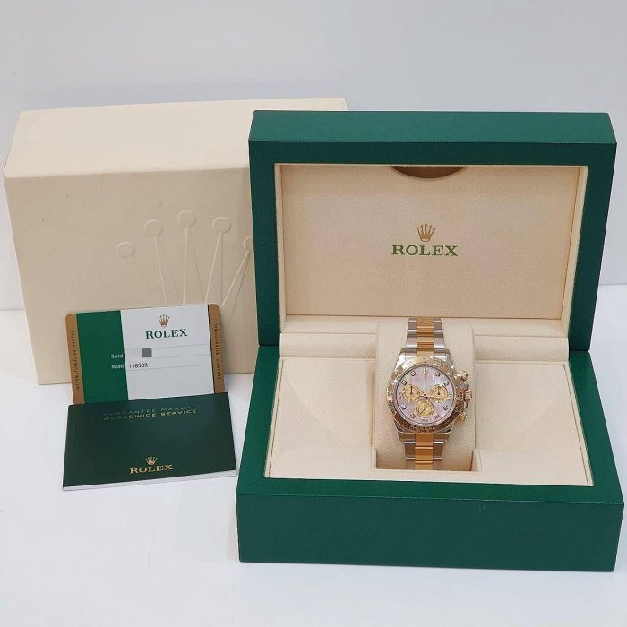 【大眾名錶】ROLEX 勞力士 116503 Daytona 半金款迪通拿 2019/11 黑貝八鑽 B1121-9