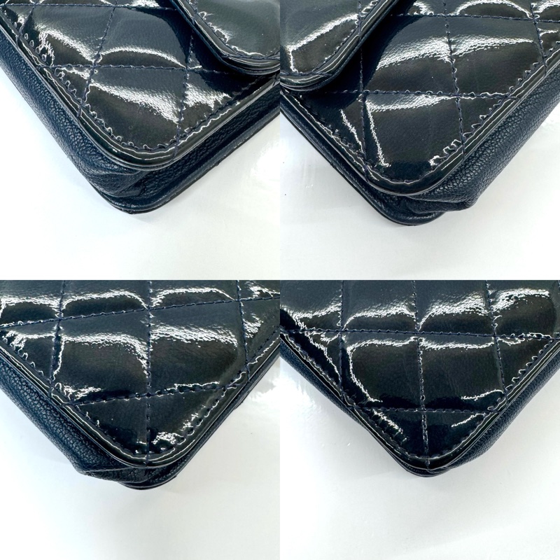 CHANEL   香奈兒 WOC 菱格紋漆皮鏈條包  NO.21 海軍藍-4