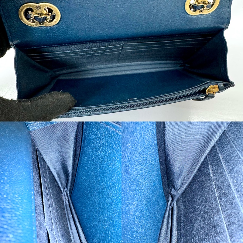 CHANEL   香奈兒 WOC 菱格紋漆皮鏈條包  NO.21 海軍藍-5