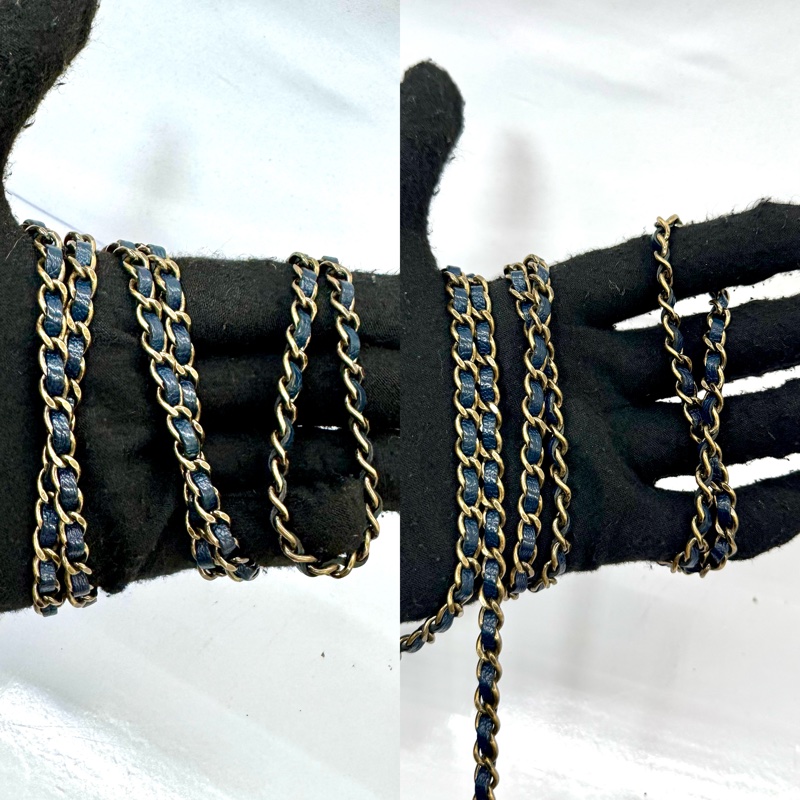 CHANEL   香奈兒 WOC 菱格紋漆皮鏈條包  NO.21 海軍藍-7