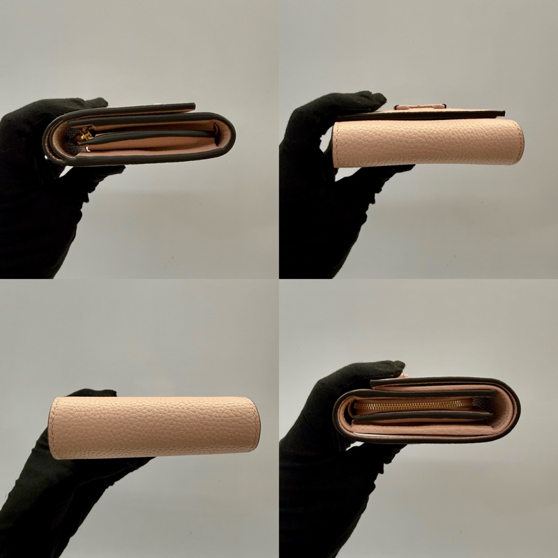 古馳 GUCCI HORSEBIT 馬銜扣皮革粉色短夾 745981-3