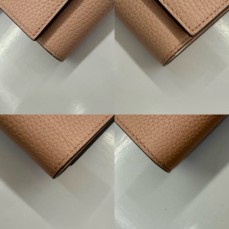 古馳 GUCCI HORSEBIT 馬銜扣皮革粉色短夾 745981-4