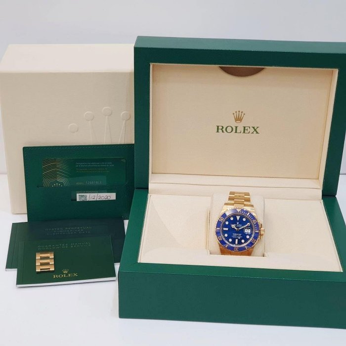 【大眾名錶】ROLEX 勞力士 126618LB Submariner 2020/12綠卡新款潛航者 全金藍水鬼 錶徑41mm B1091-9