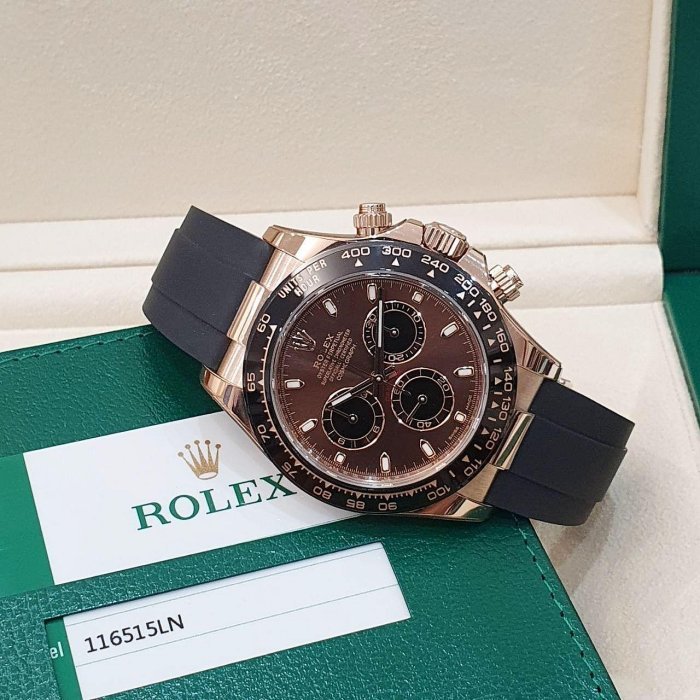 【大眾名錶】ROLEX 勞力士 116515LN Daytona 18K玫瑰金迪通拿 2019/12 熱門古天樂 巧克力面盤 G162-2