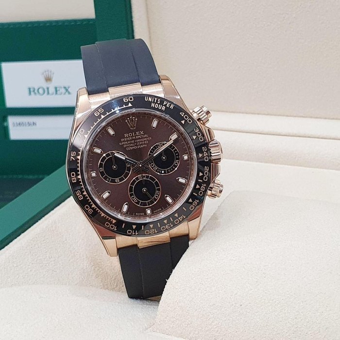 【大眾名錶】ROLEX 勞力士 116515LN Daytona 18K玫瑰金迪通拿 2019/12 熱門古天樂 巧克力面盤 G162-3