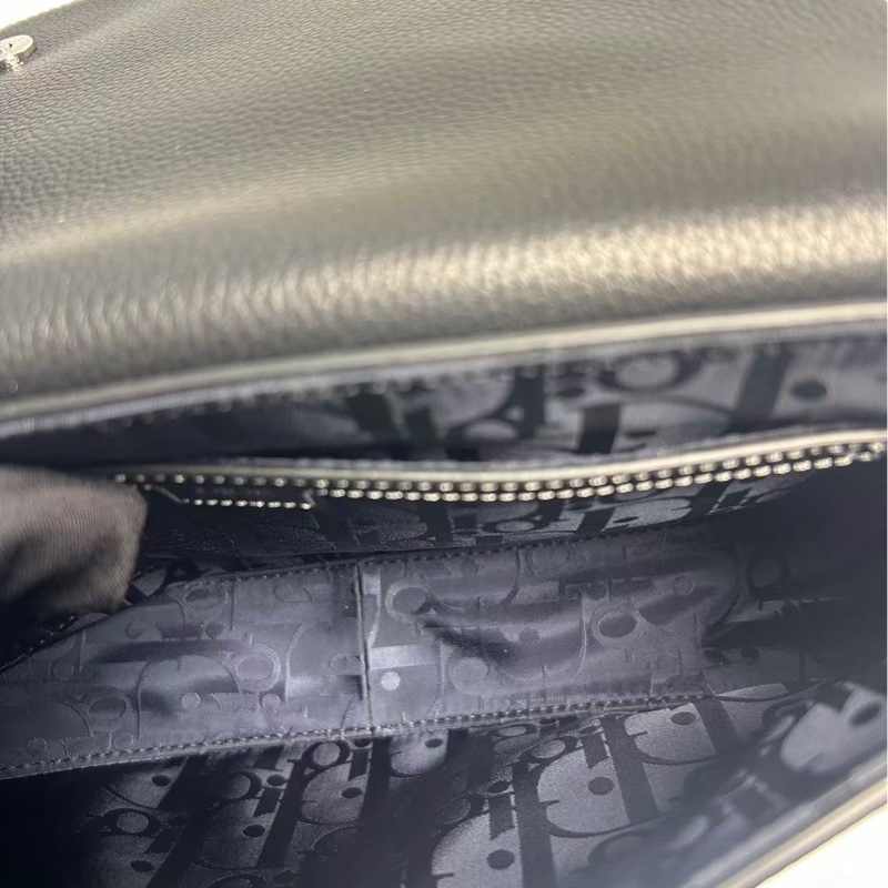 98新|Dior/迪奧 黑銀馬鞍包。-6