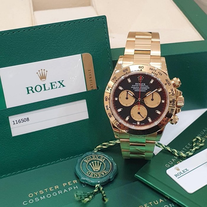 【大眾名錶】ROLEX勞力士 116508 Daytona 18K金 2017/07 大全套9.8成新 保羅紐曼面盤 絕版紅圈紅針 B1163-1