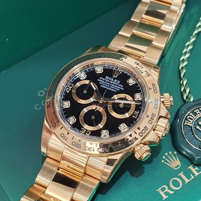 【大眾名錶】ROLEX勞力士 116508 Daytona 18K金 黑面八鑽面盤 2023/04全配 部分已貼膜 G211-8
